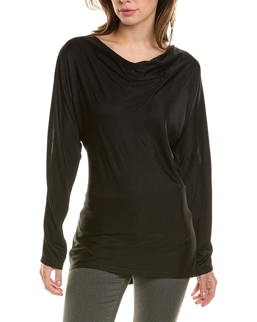 

Топ Donna Karan Cowl Mesh Inset, черный