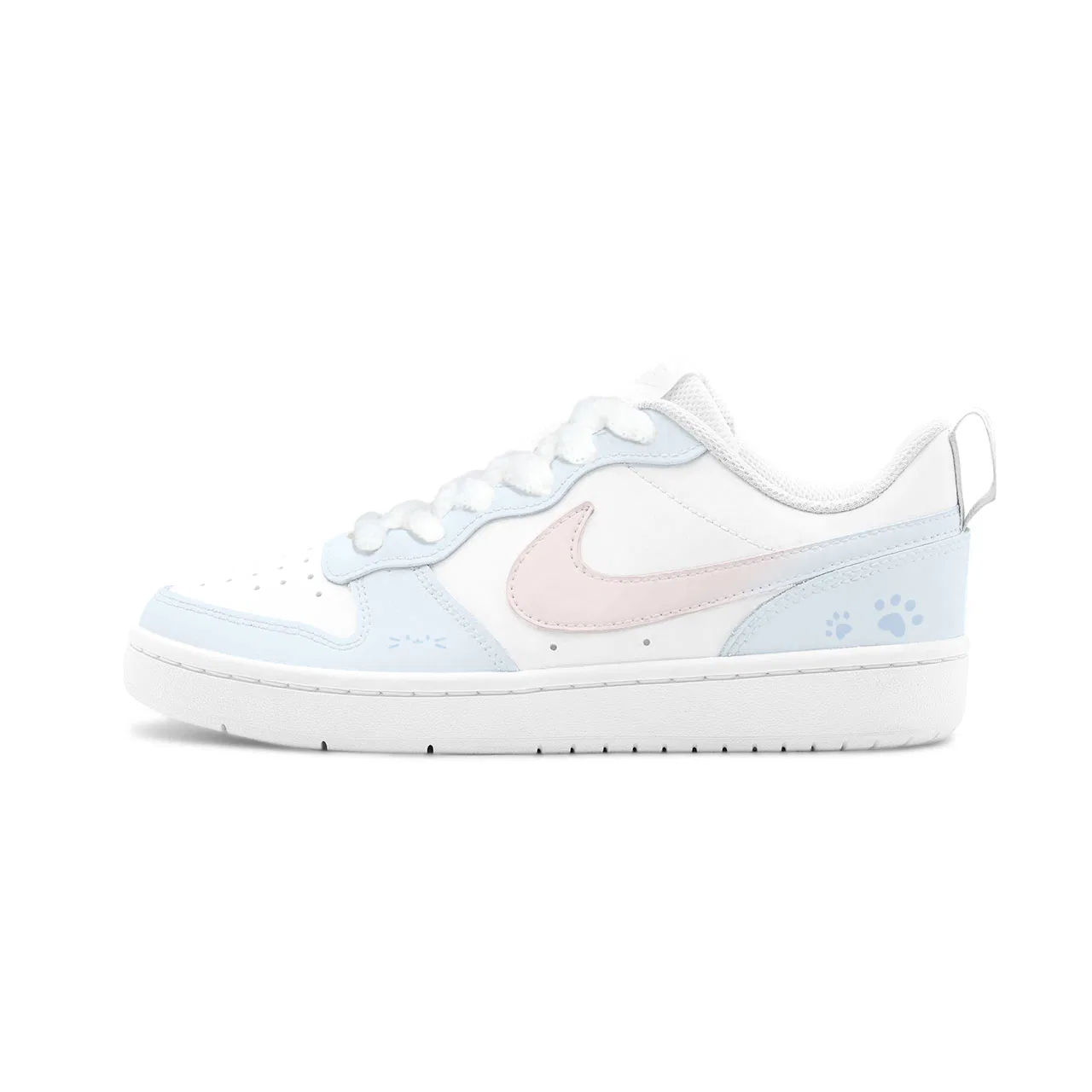 Кроссовки Court Borough 2 HEY Light Sea Pink Shell с амортизацией, износостойкие, нескользящие, низкий силуэт Nike, Blue Pink