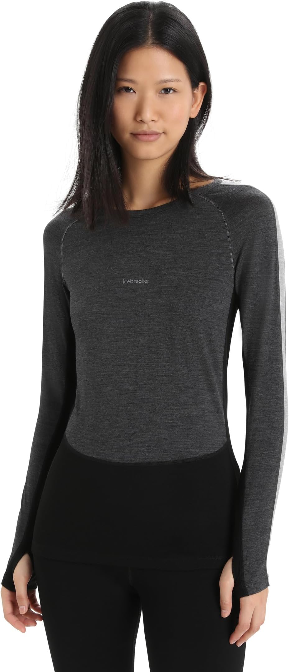 

Лонгслив Icebreaker 200 Zoneknit Long Sleeve Crew, цвет Jet Heather/Black/Metro Heather