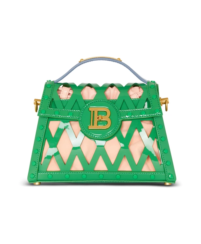 

Сумка B-buzz Dynasty из лакированной кожи с сетчатым узором Balmain, мультиколор