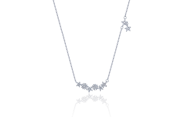 

Glam Ever Серебряное ожерелье с цветком сакуры для женщин