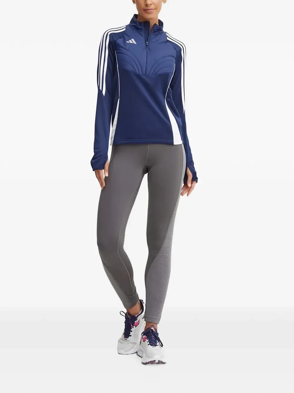 Спортивная толстовка со вставками adidas, синий — фото 2