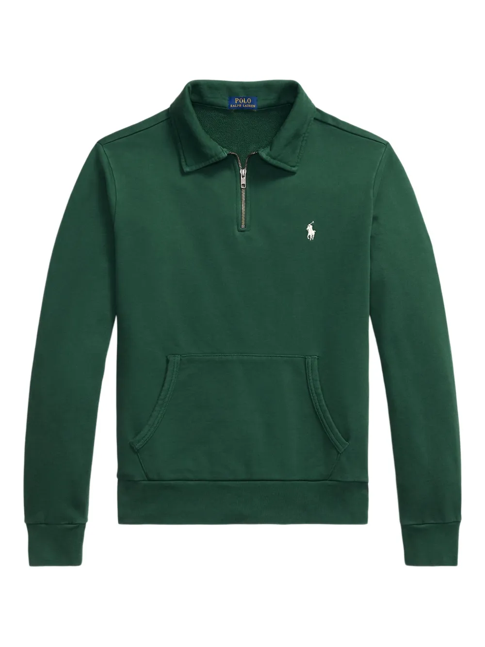 

Толстовка с вышитым логотипом и застежкой-молнией на половину длины POLO RALPH LAUREN, зеленый