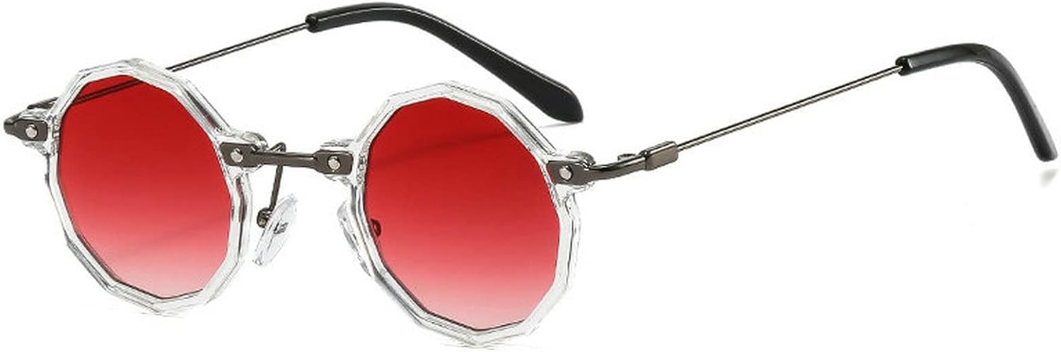 

Солнцезащитные очки COTIA маленькие круглые, ретро, ​​многоугольные, в форме цветка, с защитой от УФ-излучения UV400, для мужчин, в стиле панк, с градиентным переходом цвета, Red