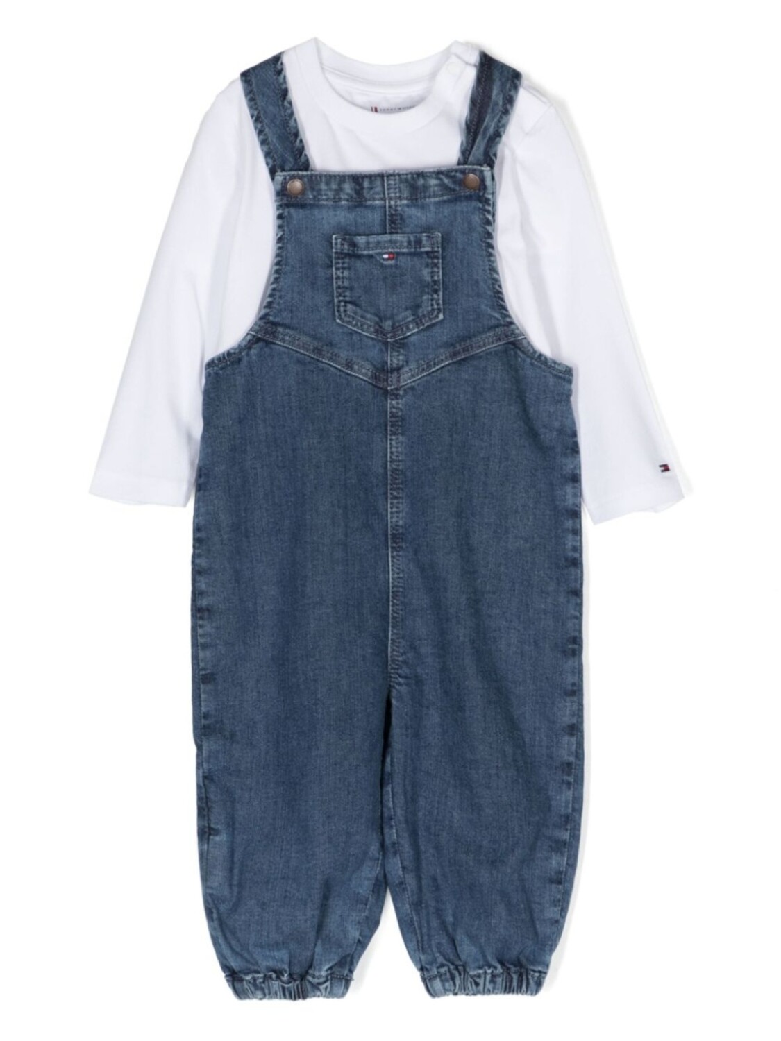 

Комплект из джинсового комбинезона и футболки Tommy Hilfiger Junior, синий