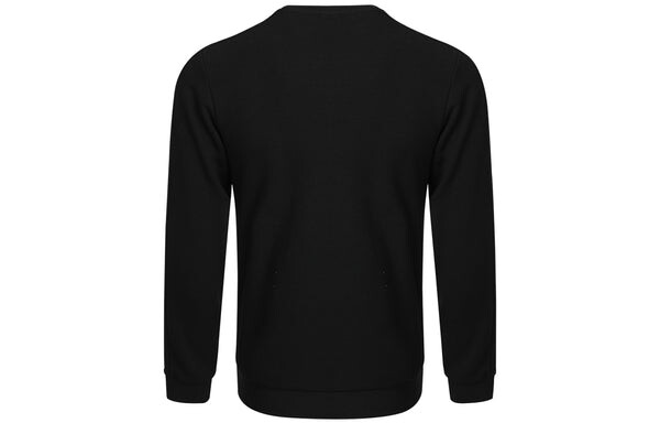 Толстовка adidas neo M Basc Ss Printing Logo Sports Knit Round Neck Pullover Black, черный — фото 2