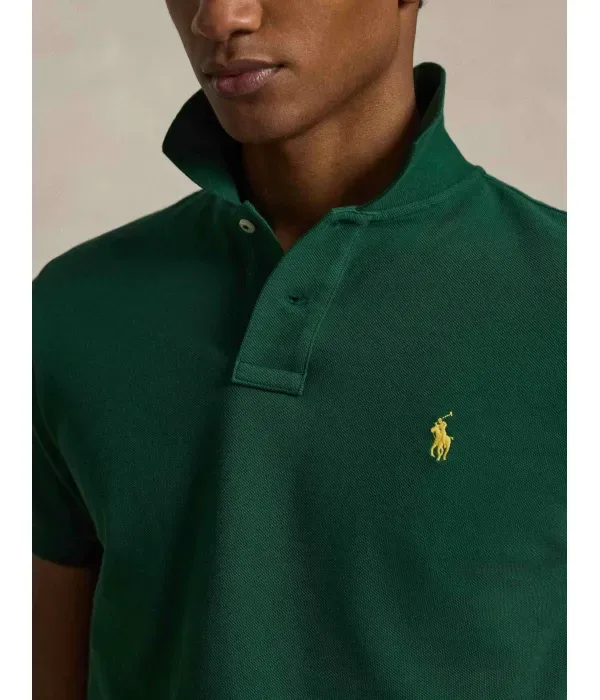 Полюс slim fit Polo Ralph Lauren, бутылочно-зеленый — фото 4