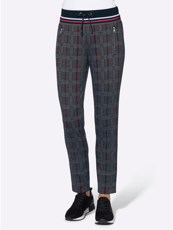 

Трикотажные брюки каменно-серого и красного цветов в клетку WITT WEIDEN