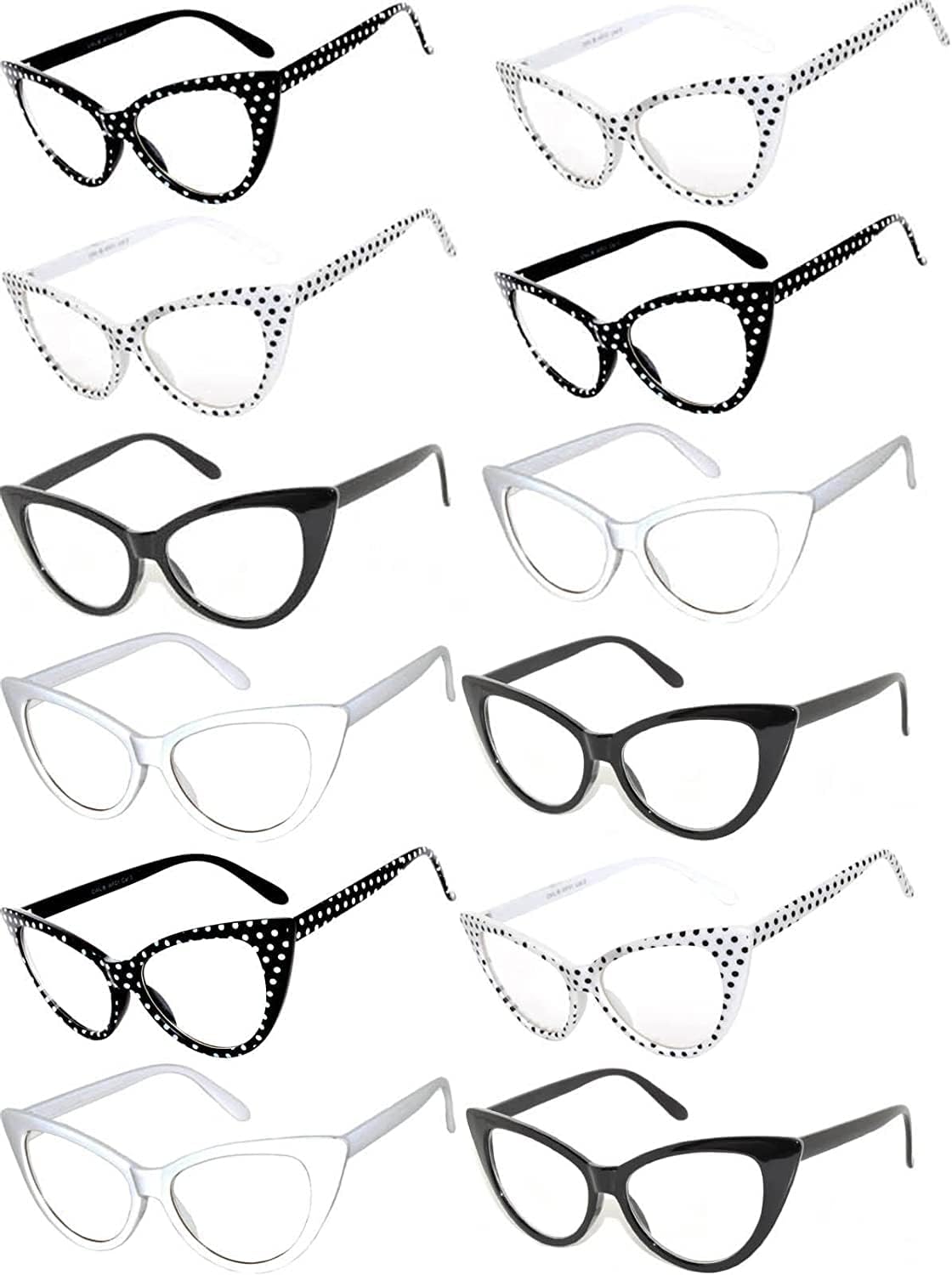 

OWL Набор из 12 солнцезащитных очков «кошачий глаз» для женщин, винтажные солнцезащитные очки с защитой от УФ-излучения, красивые разноцветные очки «кошачий глаз» для женщин, Mix #3