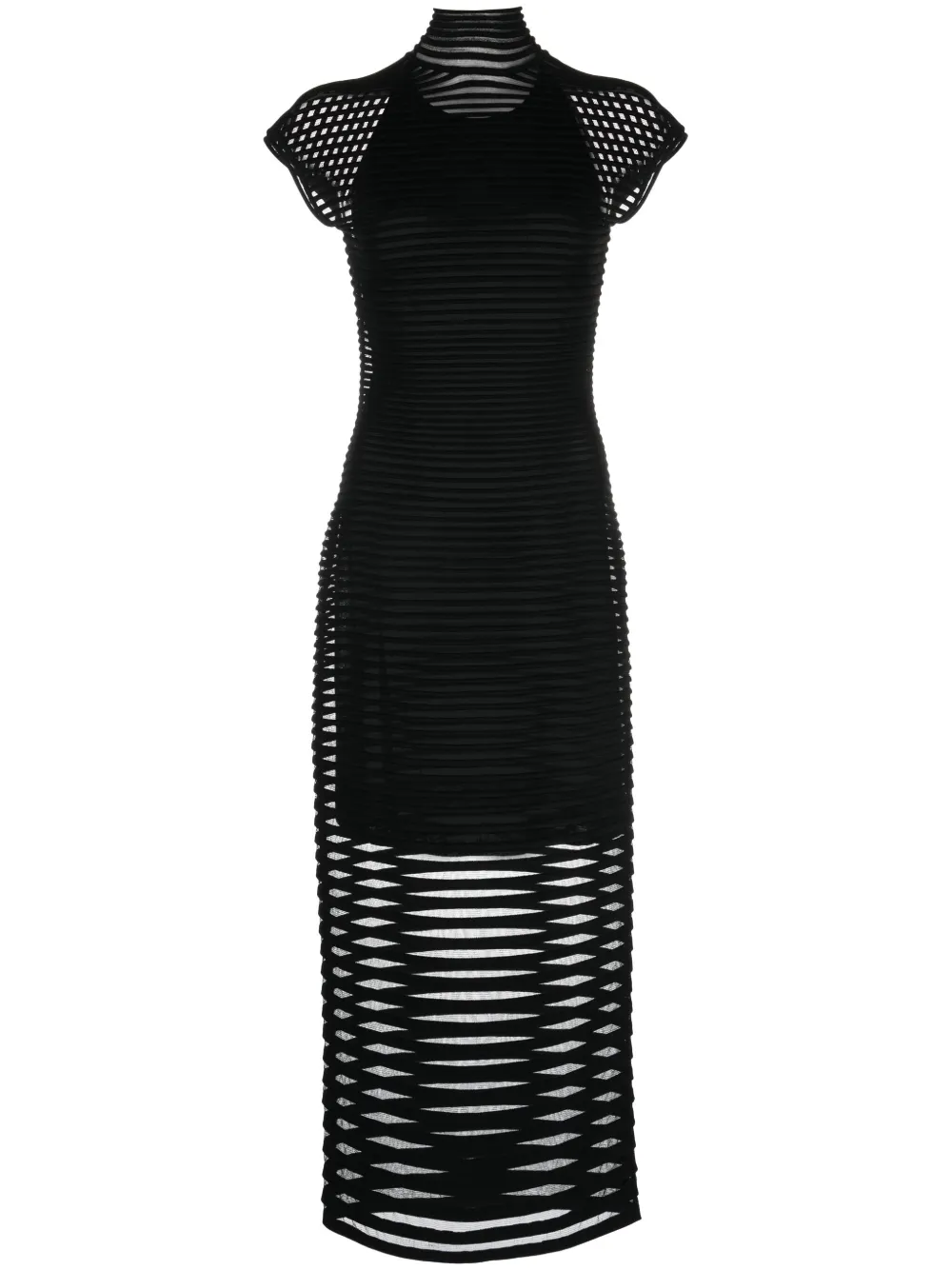 

Платье миди с открытой спиной Alaïa, черный