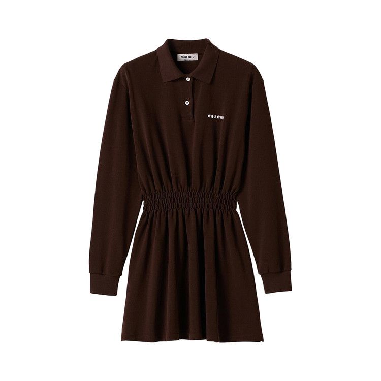 

Платье Miu Miu Long-Sleeve Mini Dress, Cacao