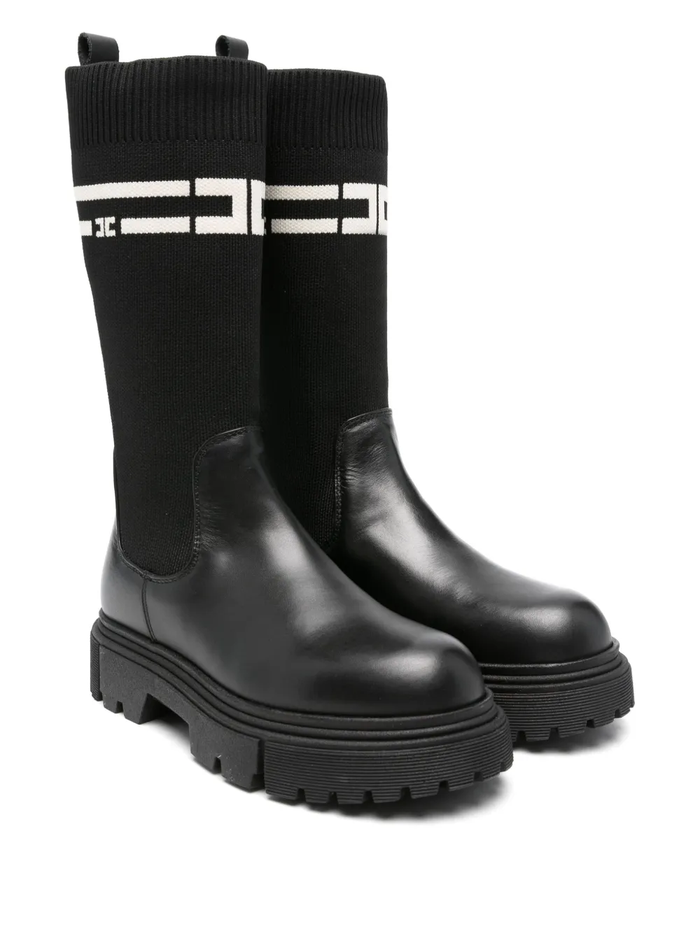 

Ботинки с ребристой вставкой Elisabetta Franchi La Mia Bambina, черный