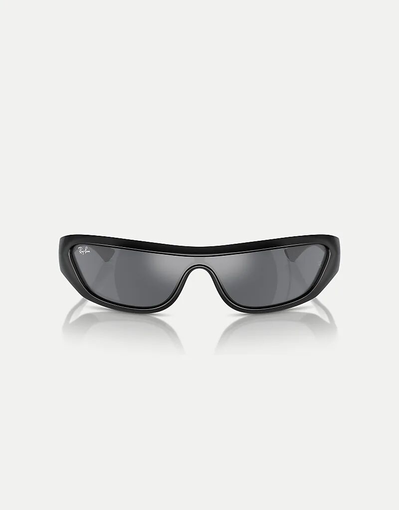 

Солнцезащитные очки Ray-Ban Xan неправильной формы с серыми зеркальными линзами черного цвета