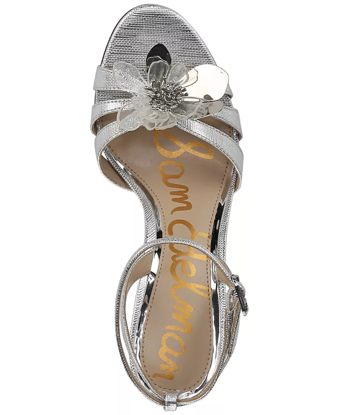 Женские сандалии Joanna с цветочной отделкой Sam Edelman, серый — фото 4