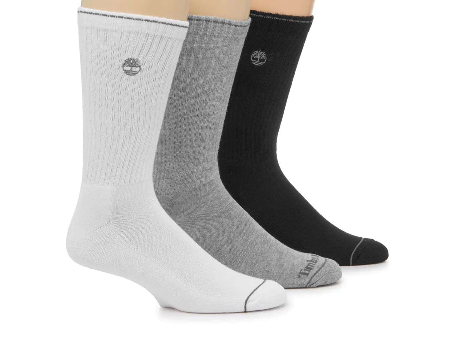 

Носки Cushioned Logo Men's Crew Socks - 3 Pack Timberland, белый/черный/серый