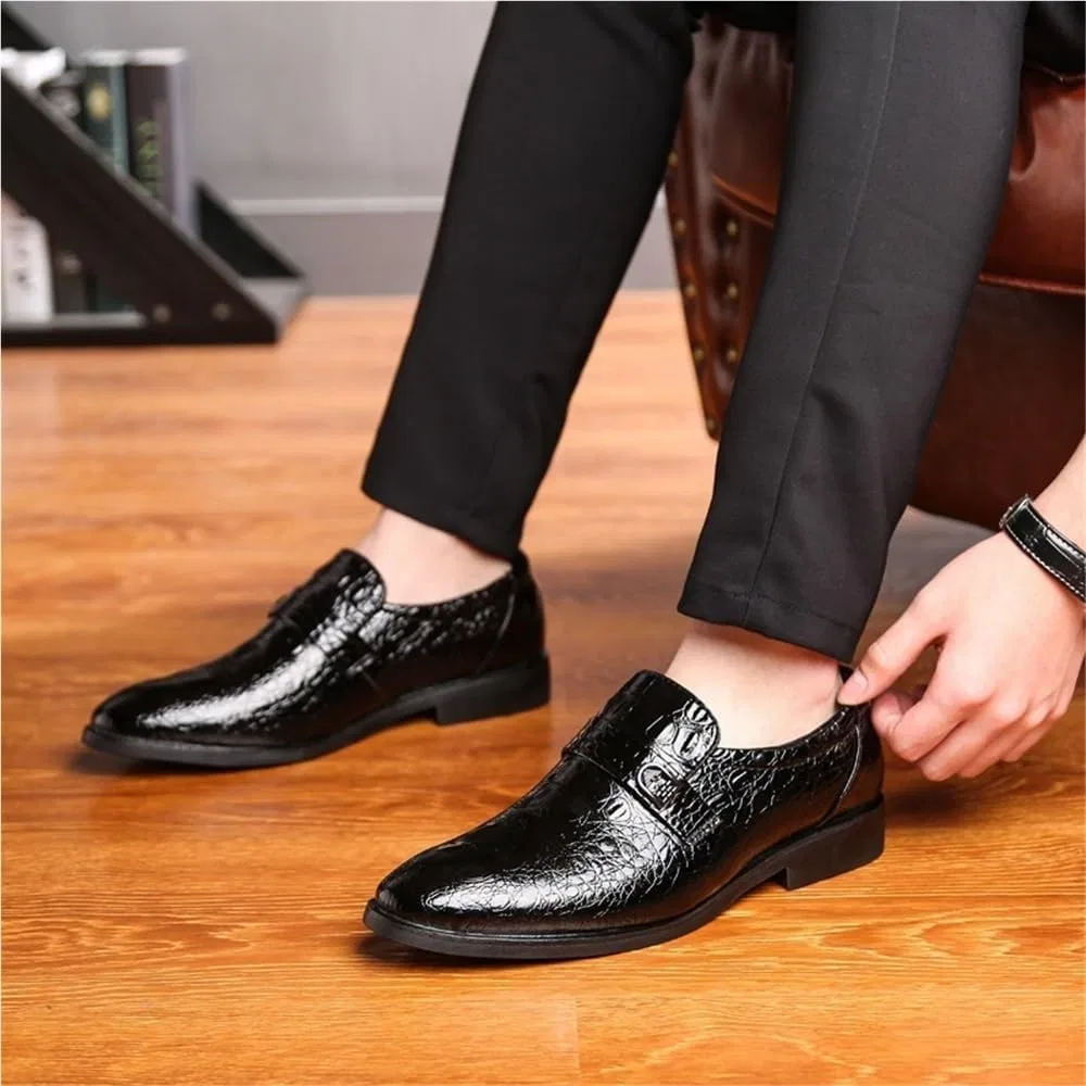 Лоферы из лакированной кожи мужские, Half Brogue, Black DHFIRUFSHLO — фото 2