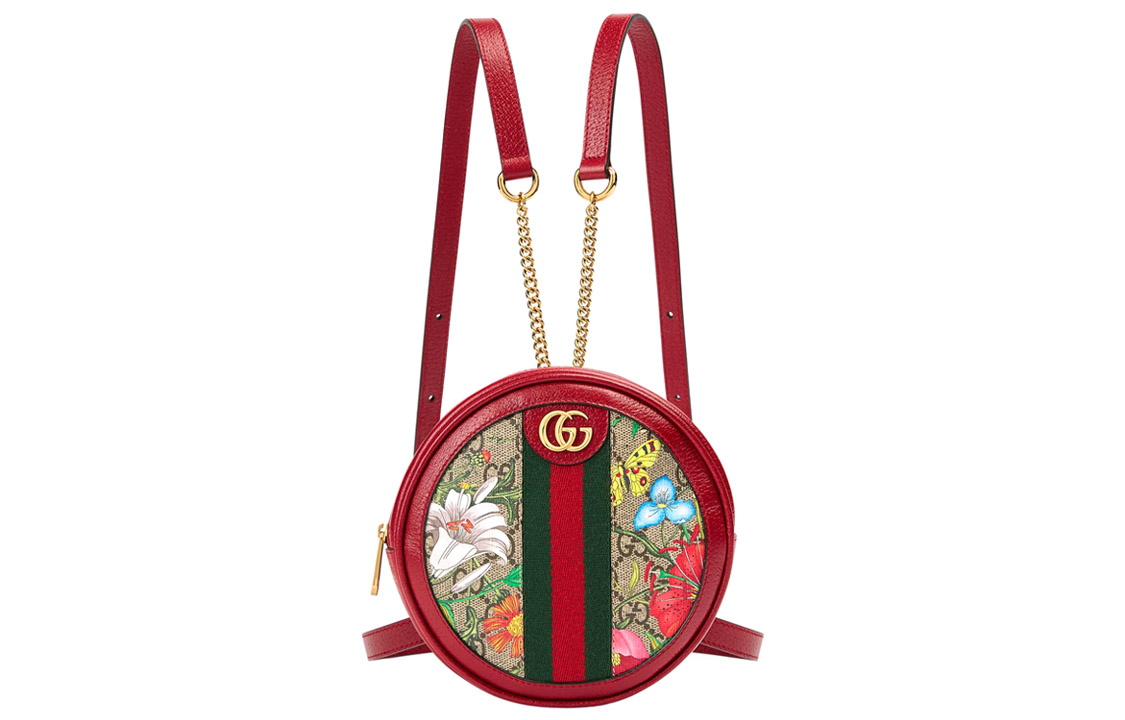 

GUCCI Мини рюкзак Ophidia GG Flora красный