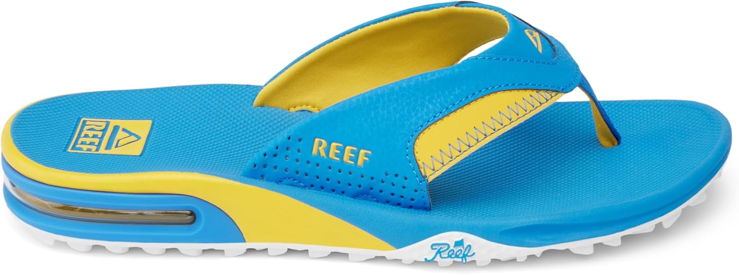 Мужские вьетнамки REEF Fanning с открывалкой для бутылок, синий/желтый — фото 4