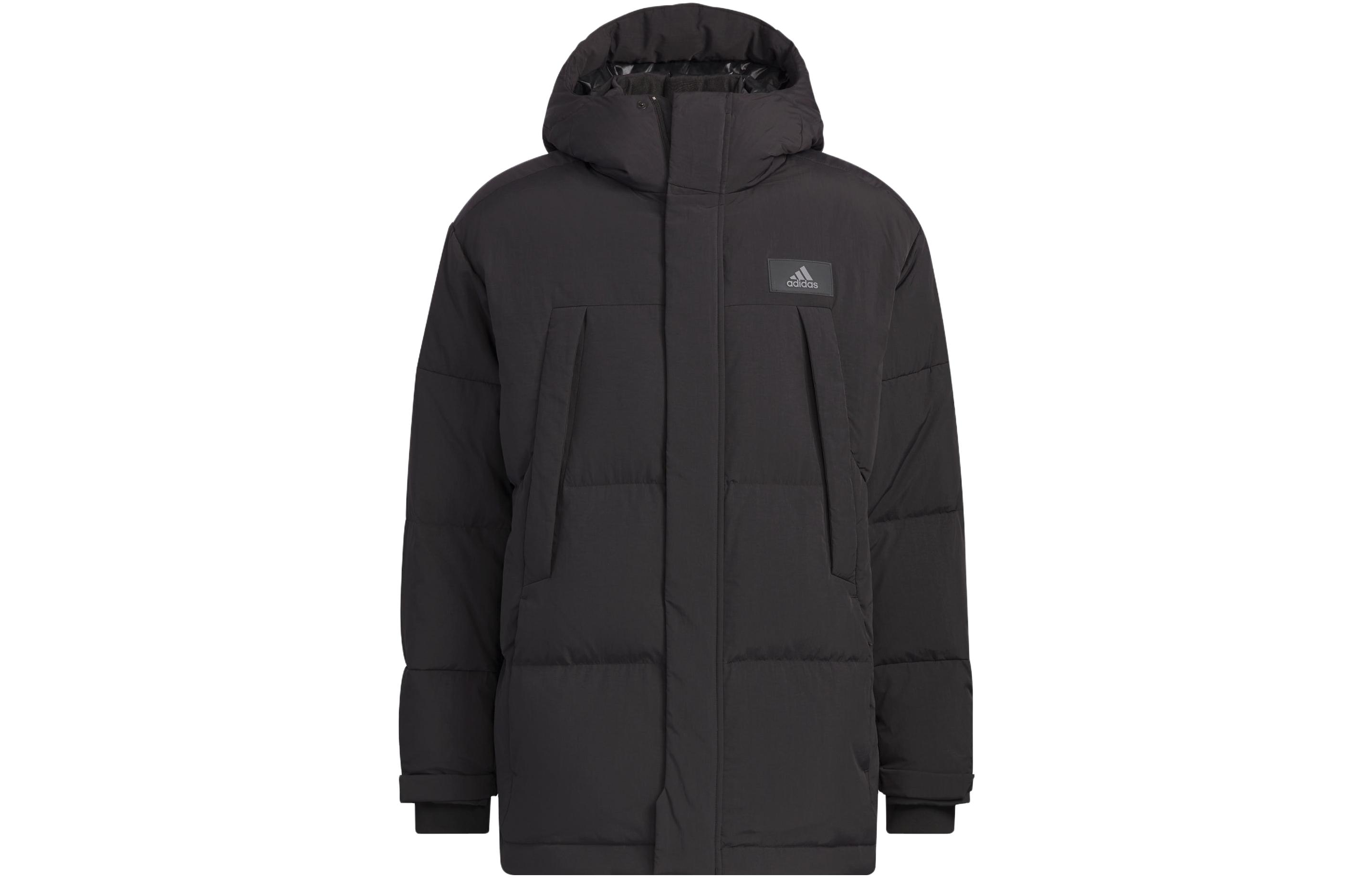 Adidas Мужская пуховая куртка черный черный серый, Black/Black/Gray — фото 2