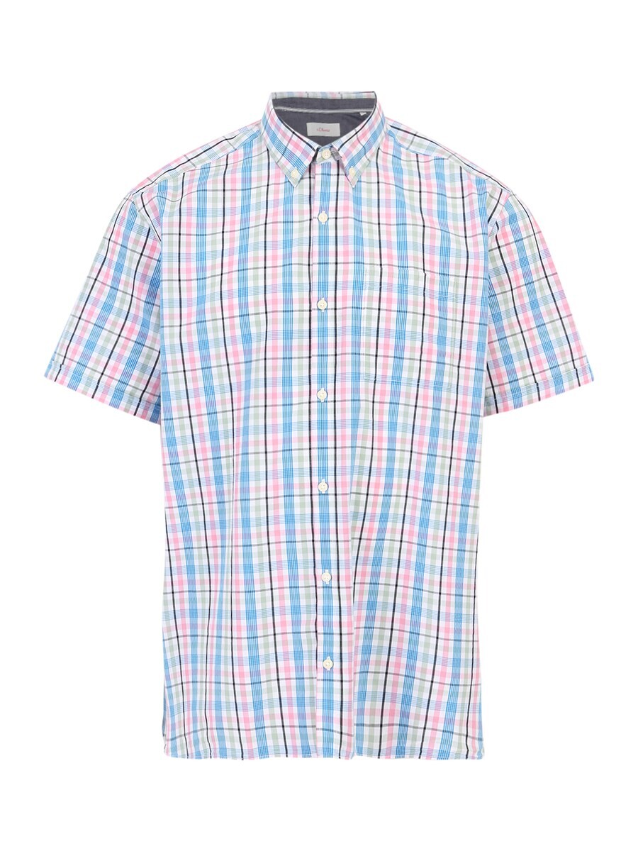 

Клетчатая рубашка s.Oliver Regular fit Button Up Shirt, светло-синий