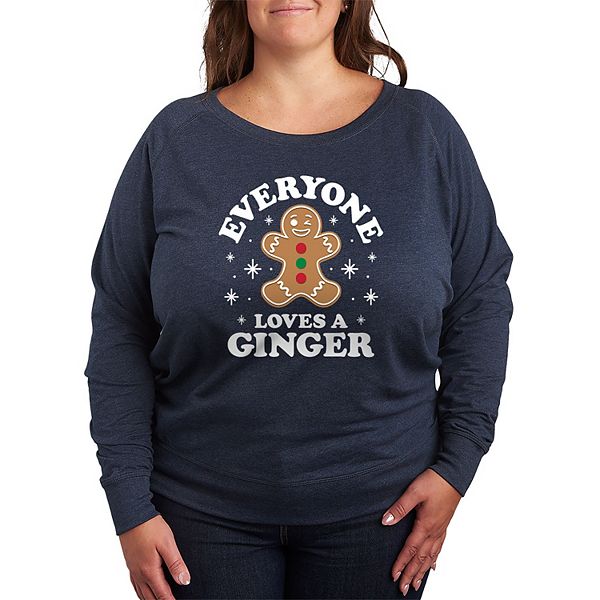 

Футболка с длинным рукавом French Terry Plus Size Gingerbread Man Licensed Character, Heather Indigo