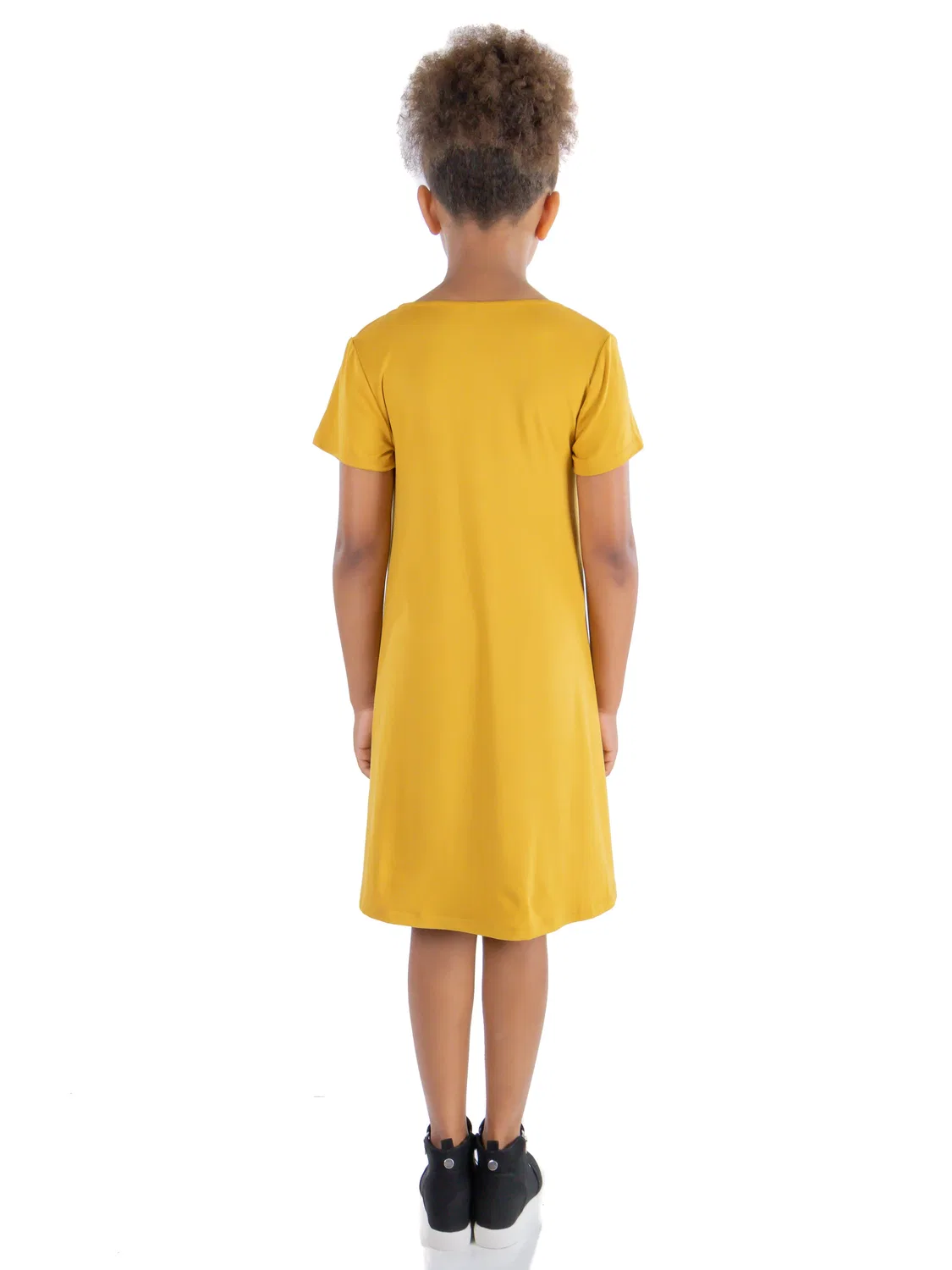 Платье-футболка с коротким рукавом для девочек 24sevenkid 24seven Comfort Apparel, желтый — фото 3