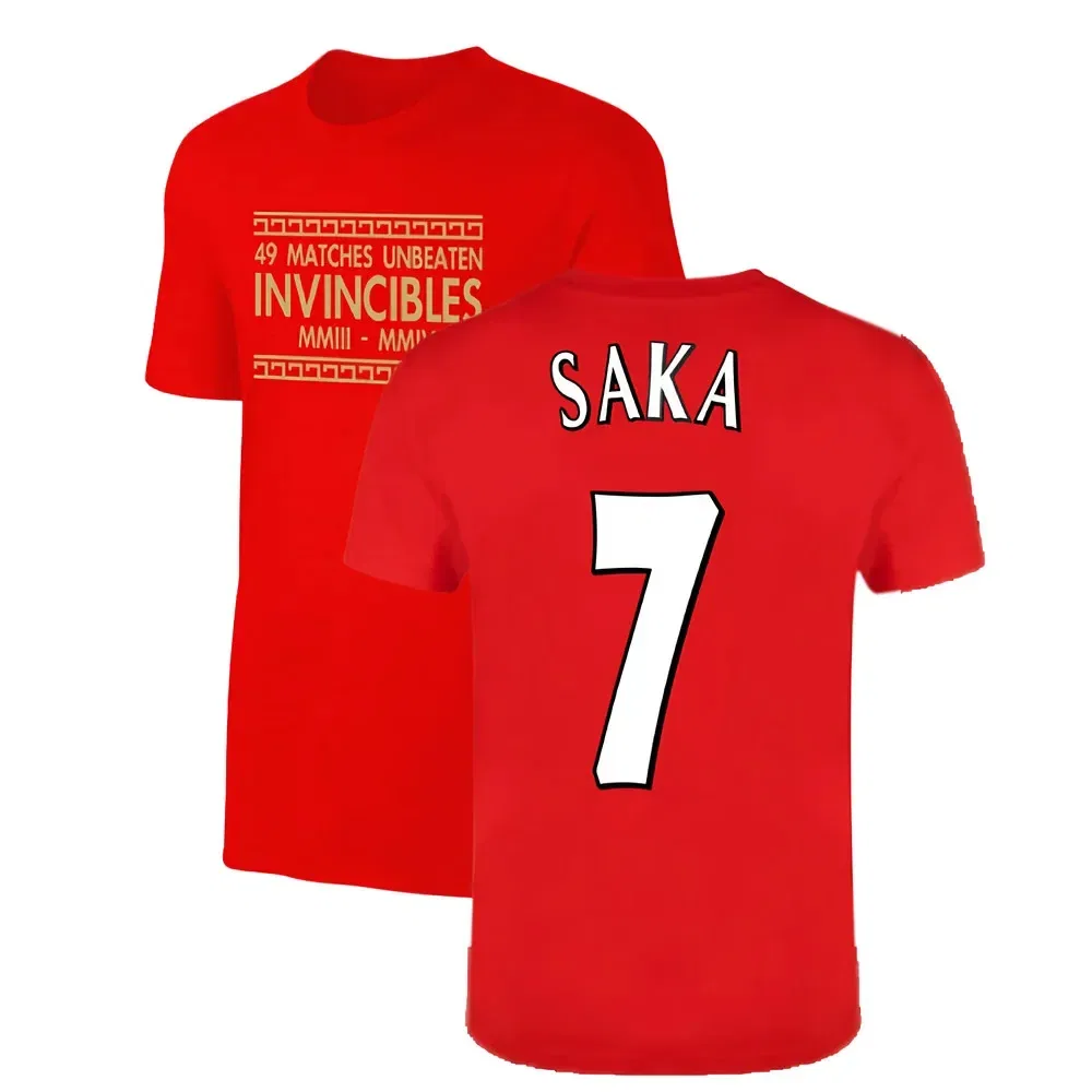 Футболка детская Invincibles 49 Unbeaten Saka 7 Arsenal FC, красный