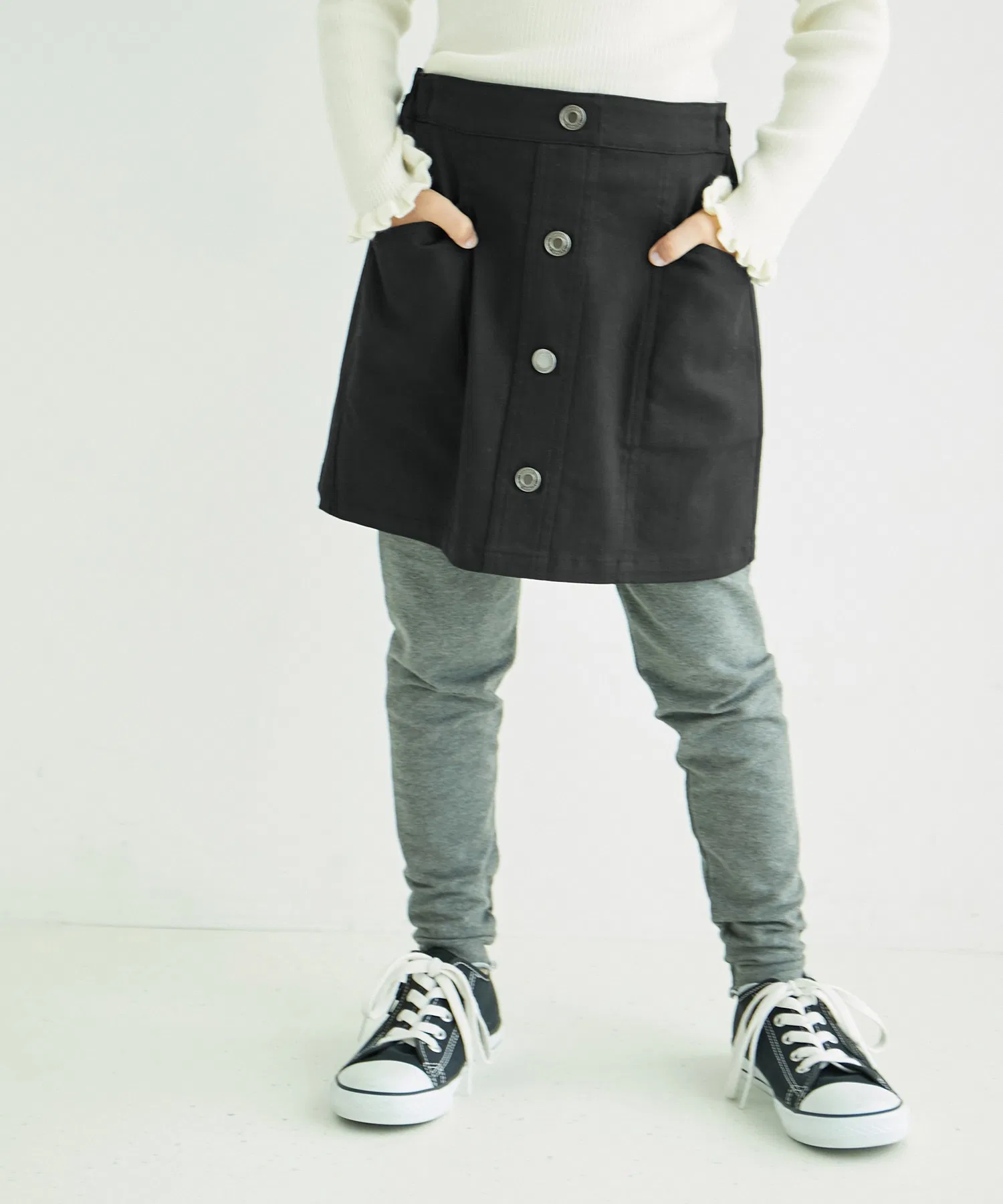 Детская юбка-шорты ROPE' PICNIC с пуговицами чёрная — фото 3
