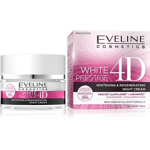 

Eveline Cosmetics, White Prestige 4d, отбеливающий и регенерирующий ночной крем, 50 мл