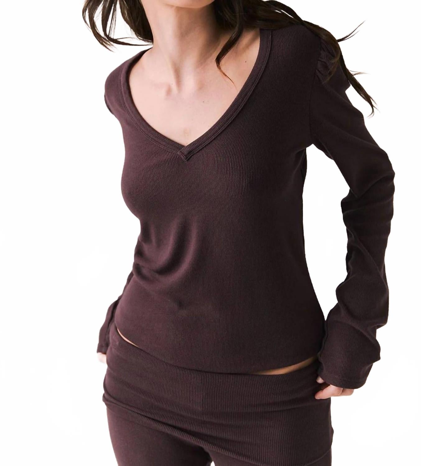 

Топ с длинными рукавами Chlo в цвете эспрессо Chaser, Espresso