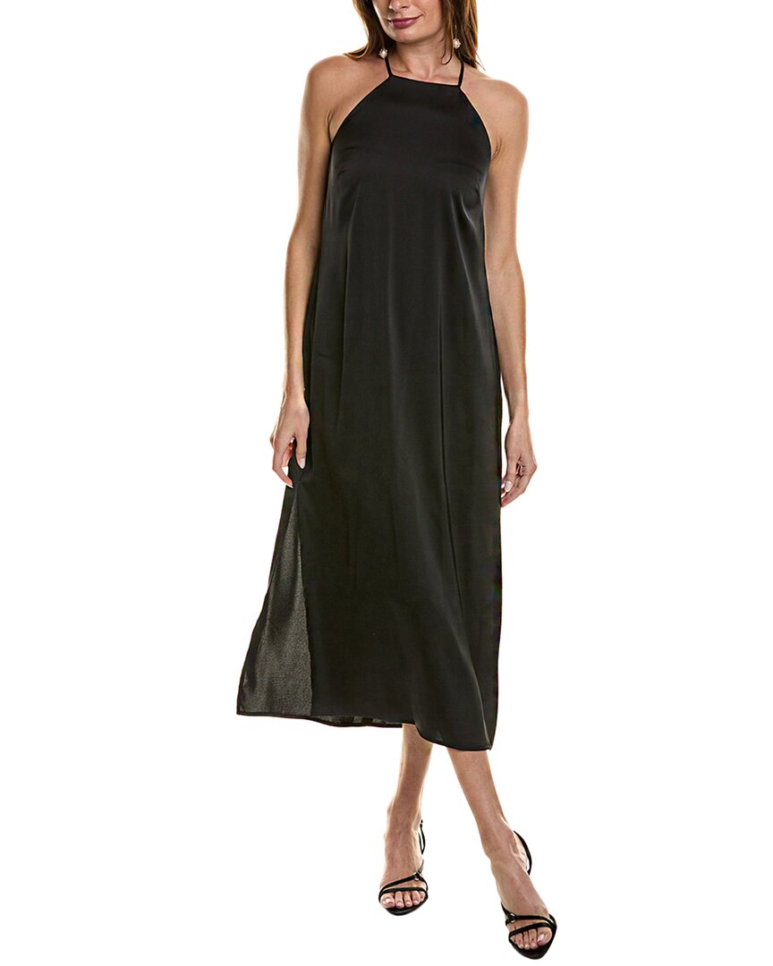 

Платье-комбинация Anne Klein с бретелью через шею и косой бейкой, черный