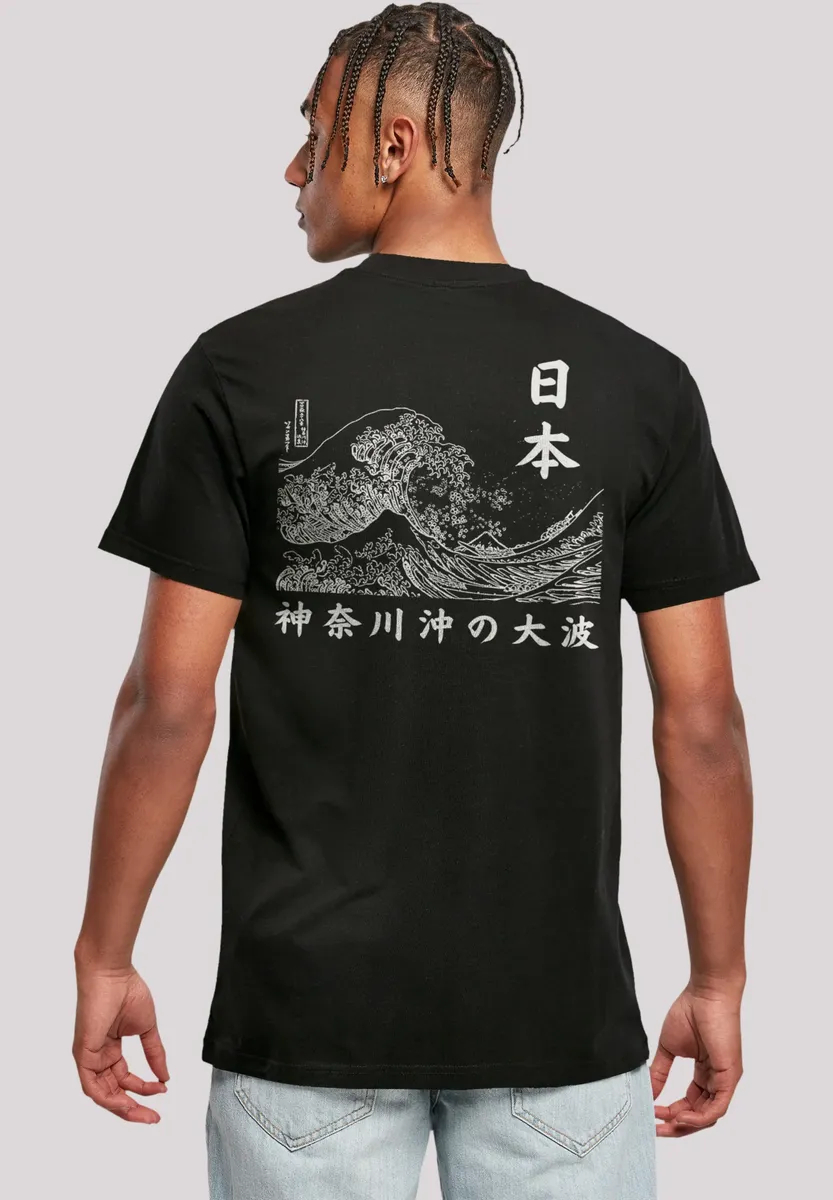 

F4NT4STIC Футболка "Kanagawa Wave - Golden Gai", принт, черный