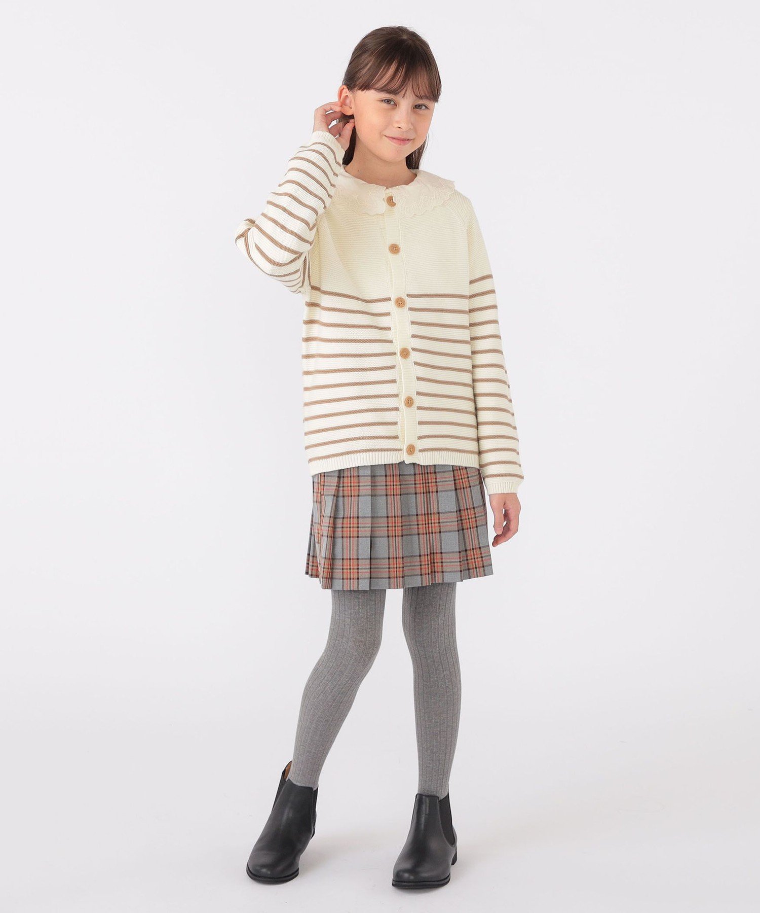 Детская модель: 130~155 см / Кардиган в полоску Ships Kids, beige — фото 3