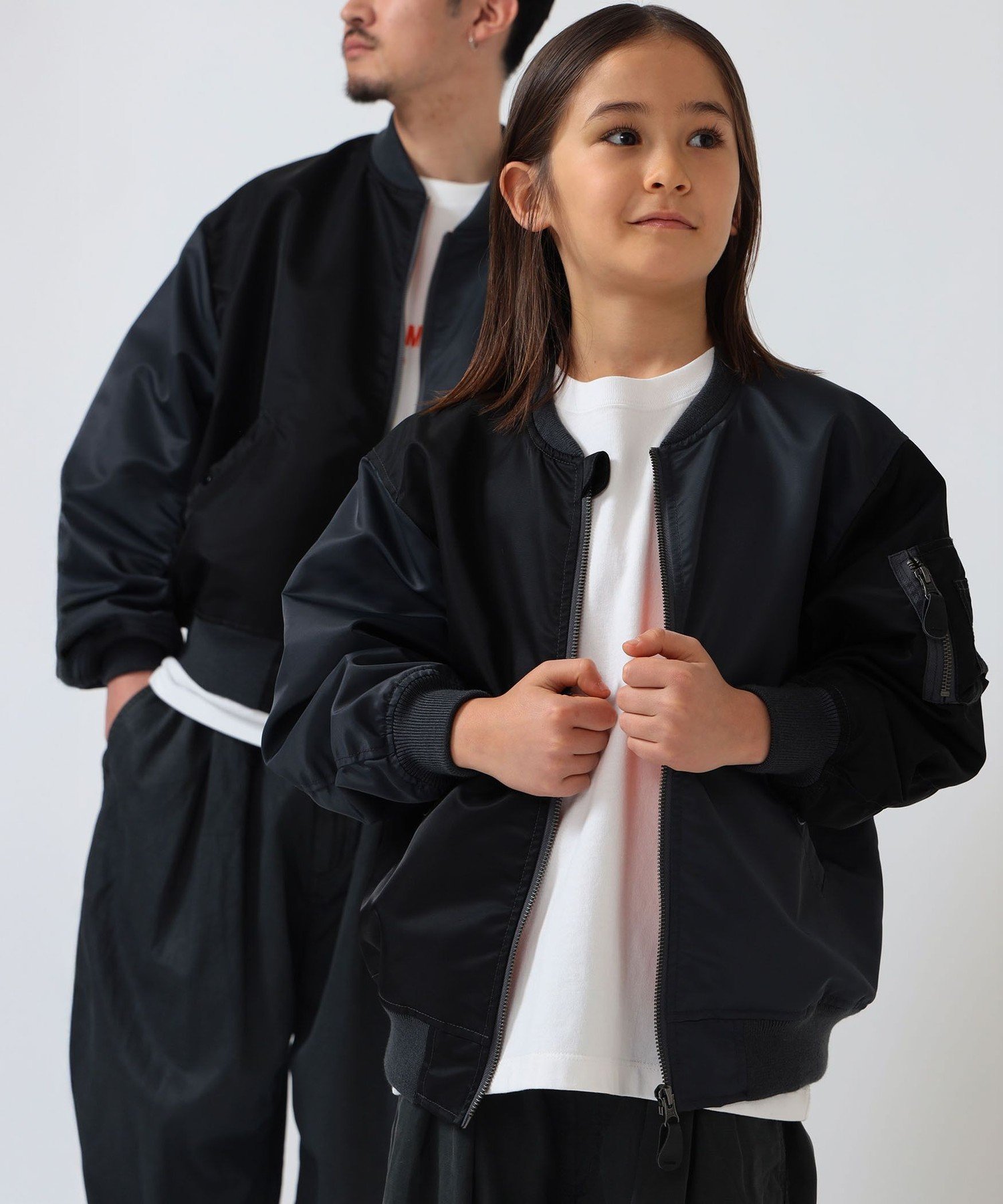 BEAMS * Детская куртка BEAMS / Crazy MA-1 (110~160 см) 26SS Kodomo Beams, BLACK