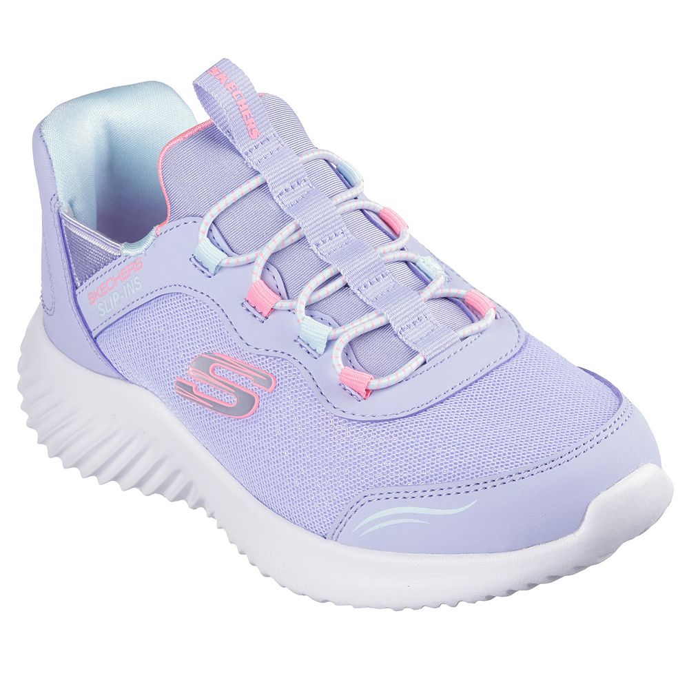 

Простые милые туфли Skechers Slip-ins Bounder для девочек, цвет Lavender Multi