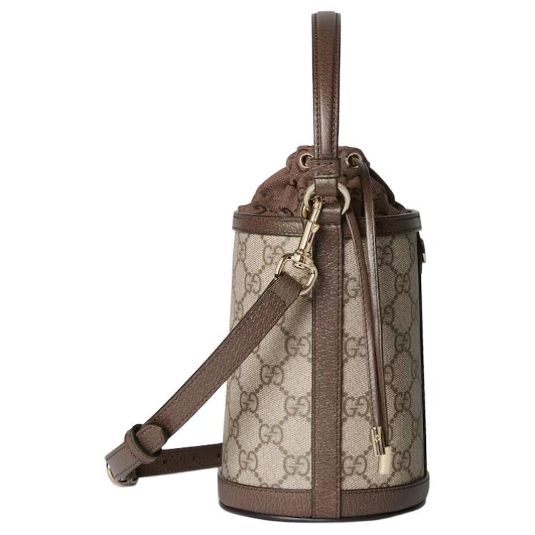 Женская сумка-ведро GUCCI Ophidia из канваса с кожаной отделкой — фото 3