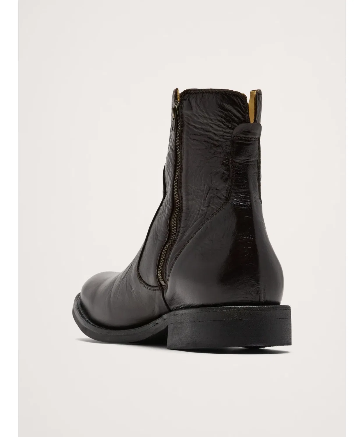Ботинки кожаные двойная молния Banana Republic коричневые — фото 4