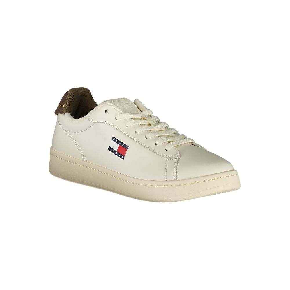 Белые кожаные мужские кроссовки Tommy Hilfiger, белый — фото 2