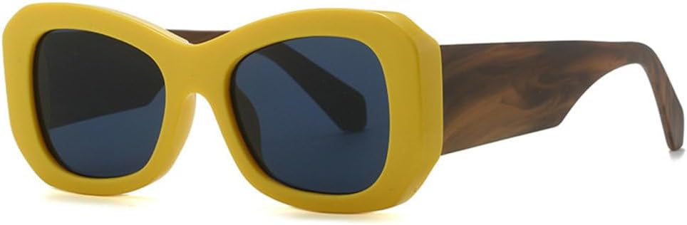 

Солнцезащитные очки Square Candy Color 2027 для женщин, модные солнцезащитные очки UV400, винтажные трендовые мужские солнцезащитные очки цвета шампанского MTZJH, Yellow Gray