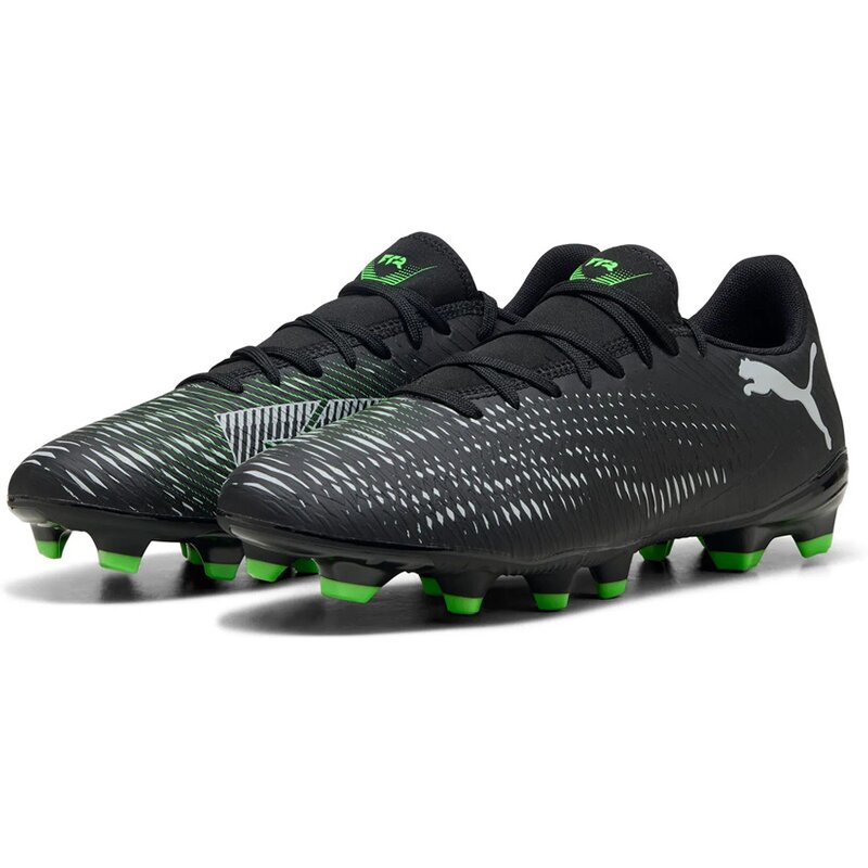Футбольные бутсы для газона Future 8 Play FG/AG Puma, цвет puma black-puma silver-fluo green — фото 3