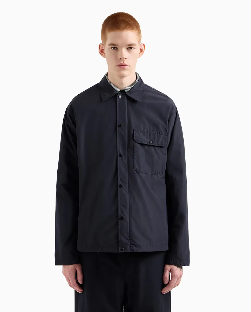 

Мужская рубашка оверсайз в стиле overshirt Armani Exchange, темно-синий