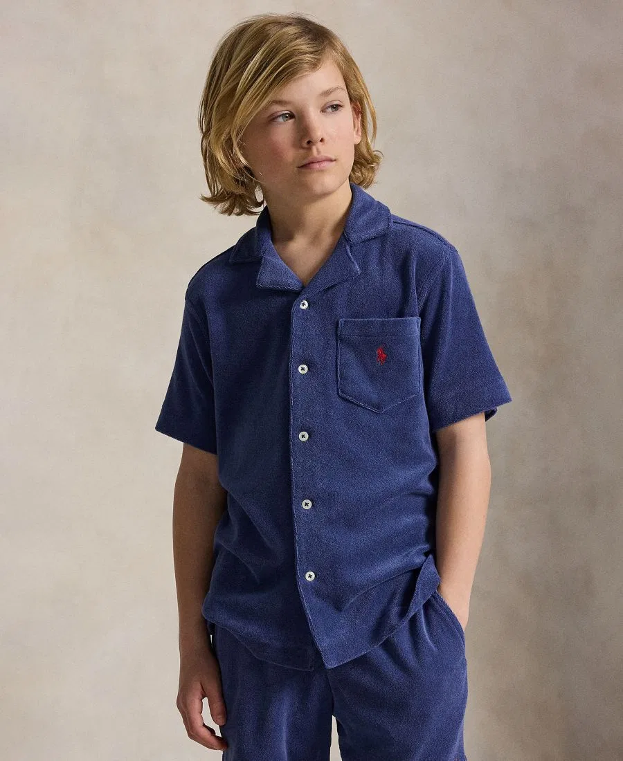 Детская футболка с коротким рукавом Terry Camp (8-20 лет) Polo Ralph Lauren, темно-синий