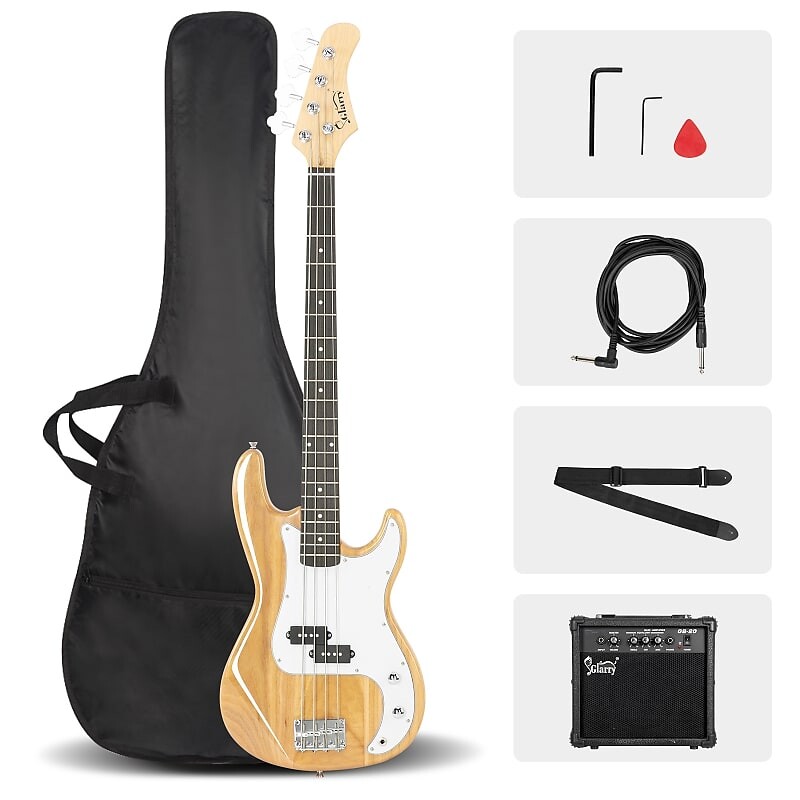 

Басс гитара Glarry Burlywood GP Electric Bass Guitar + 20W Amplifier