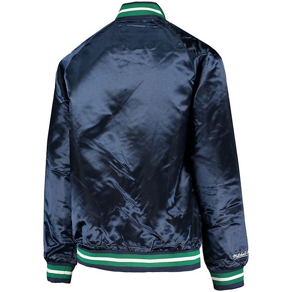 Молодежная куртка Dallas Mavericks Hardwood Classics Satin Raglan Full-Snap цвета navy Mitchell & Ness — фото 4