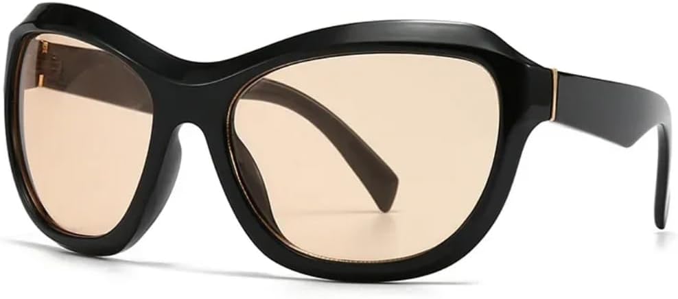 

Большие солнцезащитные очки для женщин и мужчин, роскошные, винтажные, популярные, в стиле панк, для вождения и отдыха на природе (черный/шампань) TVTBBVV, Black Champagne