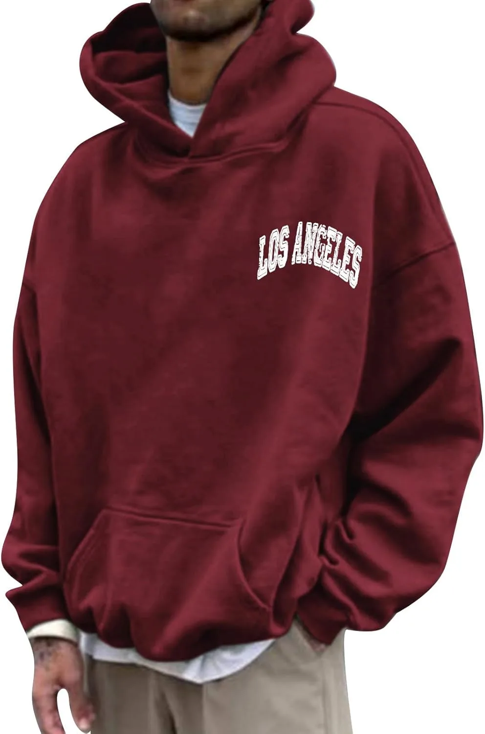 Толстовка с капюшоном Los Angeles California College для мужчин, винтажная, с принтом — фото 2