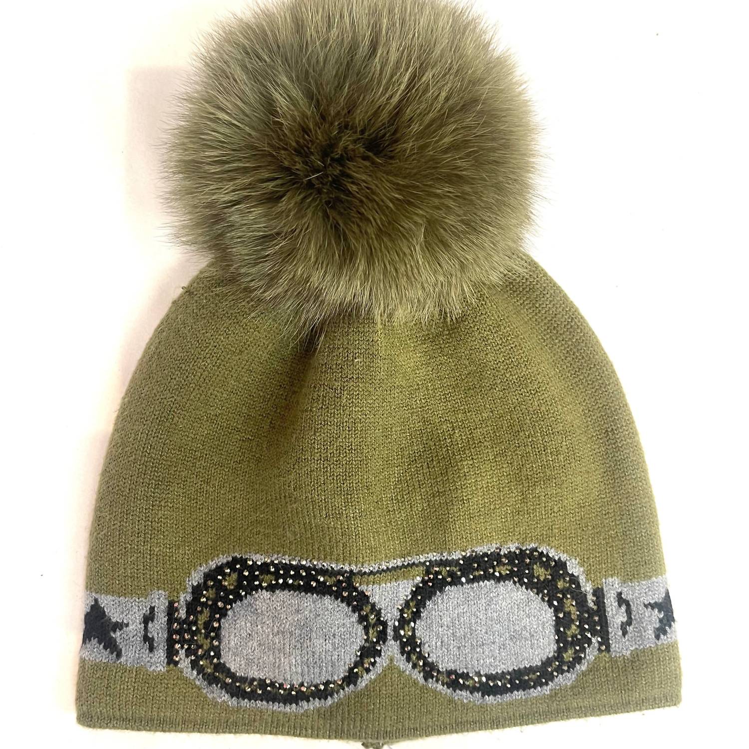 

Женская лыжная шапка Crystal Ski Goggle Hat цвета хаки Mitchie's Matchings