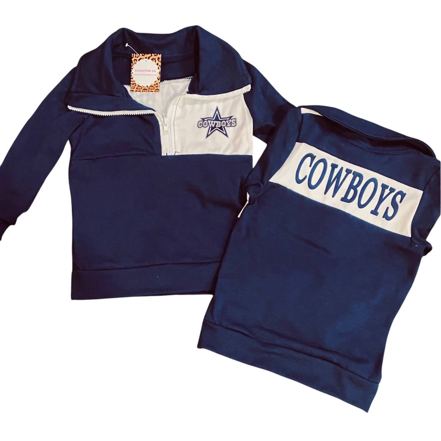 Детская толстовка с молнией до четверти Dallas Cowboys в синем цвете Aier Wholesale — фото 2