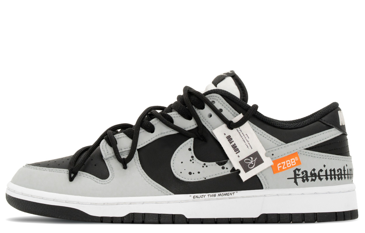 

Nike Кроссовки Dunk Vintage Streetwear Abrasion Resistant Low top Skateboard Shoes мужские, черный серый