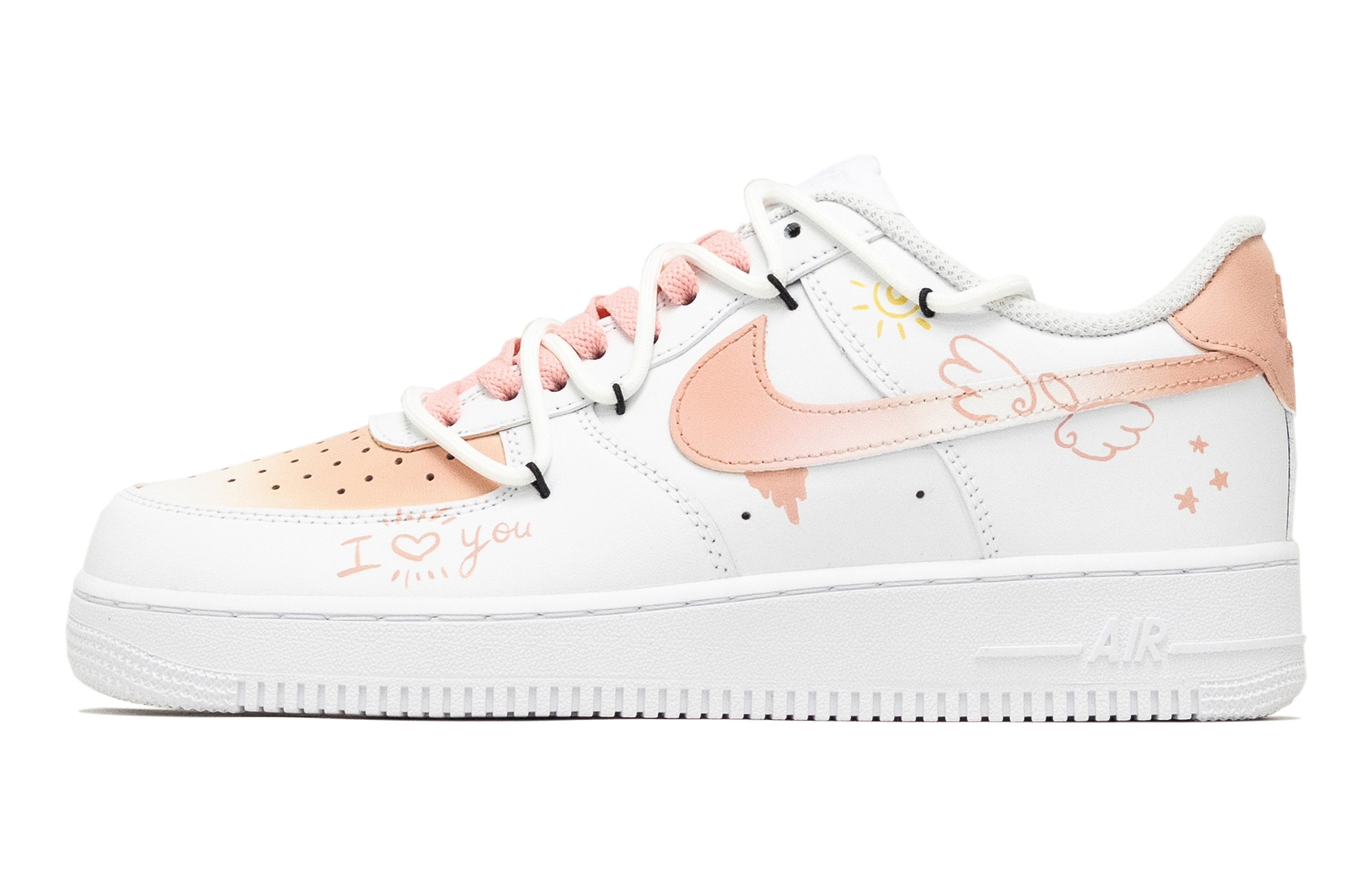 

Nike Кроссовки Air Force 1 Low Top для скейтбординга, мужские, белые, оранжевые